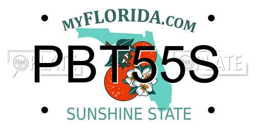 PBT55S Florida License Plate