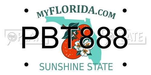 PBT888 Florida License Plate