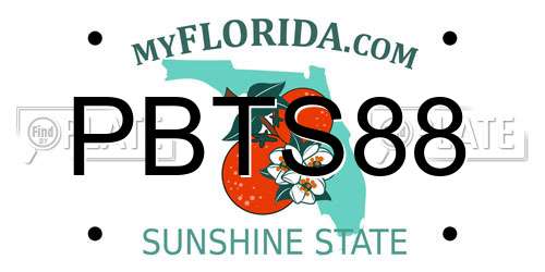 PBTS88 Florida License Plate