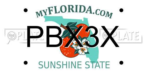 PBX3X Florida License Plate