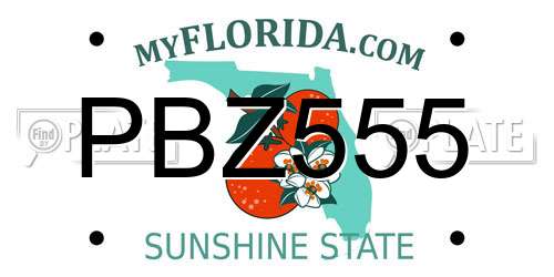 PBZ555 Florida License Plate