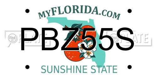 PBZ55S Florida License Plate