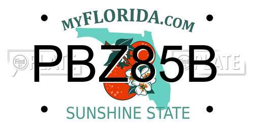 PBZ85B Florida License Plate