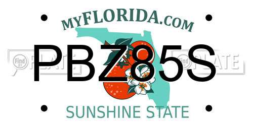 PBZ85S Florida License Plate