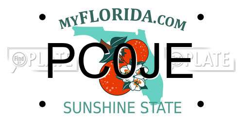 PC0JE Florida License Plate