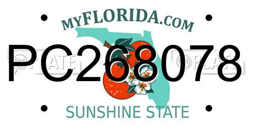 PC268078 Florida License Plate