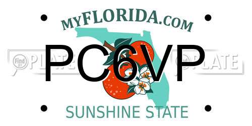 PC6VP Florida License Plate