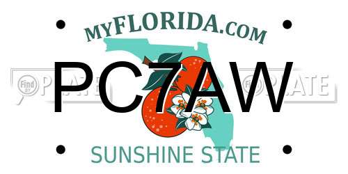 PC7AW Florida License Plate