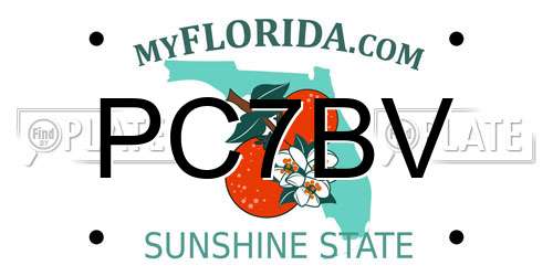 PC7BV Florida License Plate