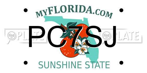 PC7SJ Florida License Plate