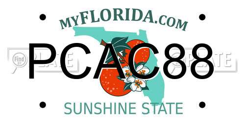 PCAC88 Florida License Plate