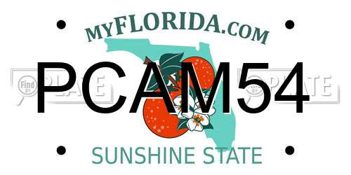 PCAM54 Florida License Plate