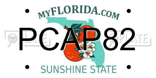 PCAP82 Florida License Plate