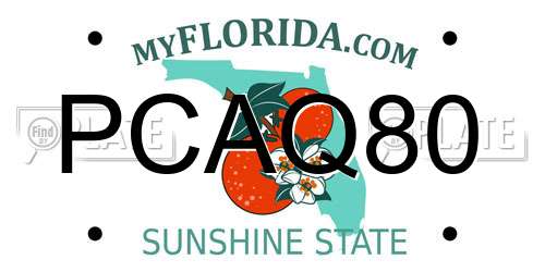 PCAQ80 Florida License Plate