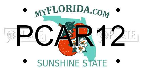 PCAR12 Florida License Plate