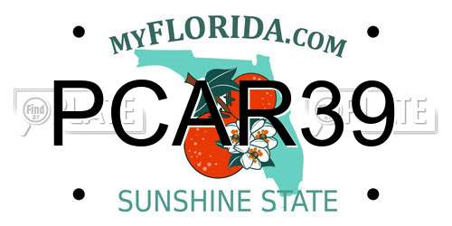 PCAR39 Florida License Plate