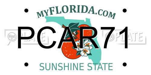 PCAR71 Florida License Plate