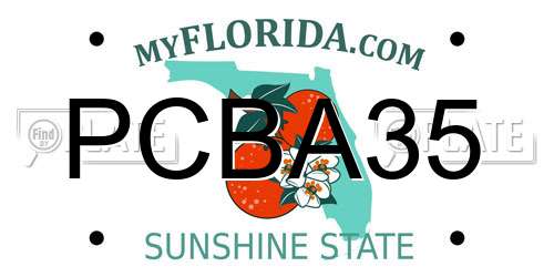 PCBA35 license plate in FL state