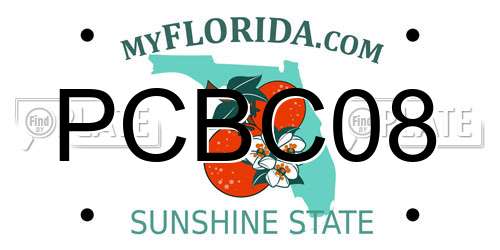 PCBC08 Florida License Plate