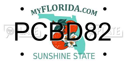PCBD82 Florida License Plate