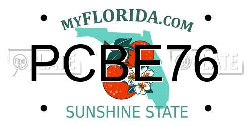 PCBE76 Florida License Plate