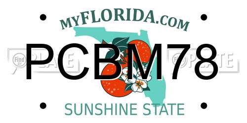 PCBM78 Florida License Plate