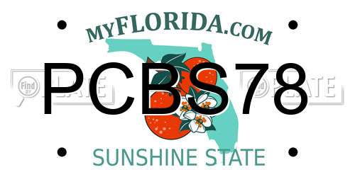 PCBS78 Florida License Plate
