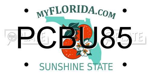 PCBU85 Florida License Plate