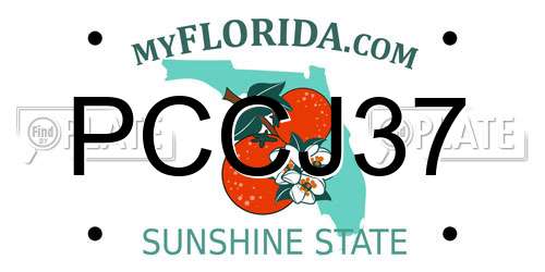 PCCJ37 Florida License Plate