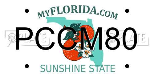 PCCM80 Florida License Plate