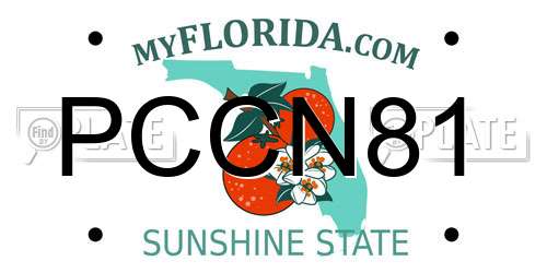 PCCN81 Florida License Plate
