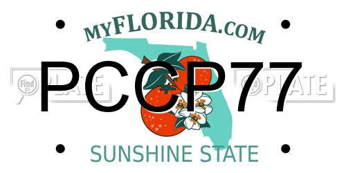 PCCP77 Florida License Plate