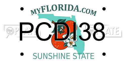 PCDI38 Florida License Plate
