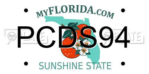 PCDS94 Florida License Plate
