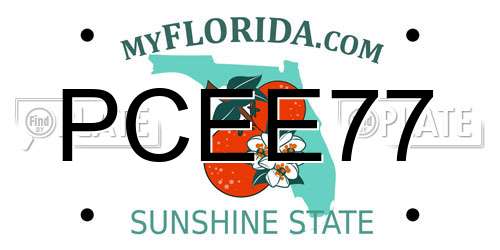 PCEE77 Florida License Plate