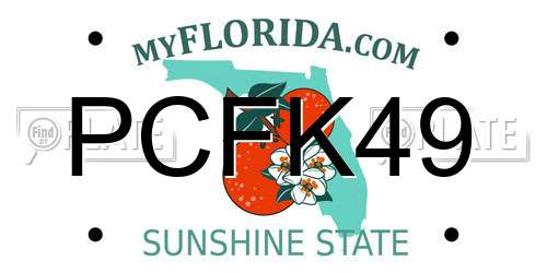 PCFK49 Florida License Plate
