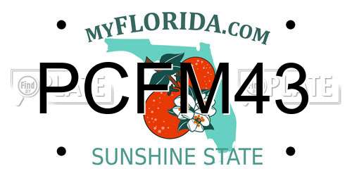PCFM43 Florida License Plate