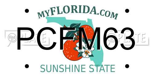 PCFM63 Florida License Plate