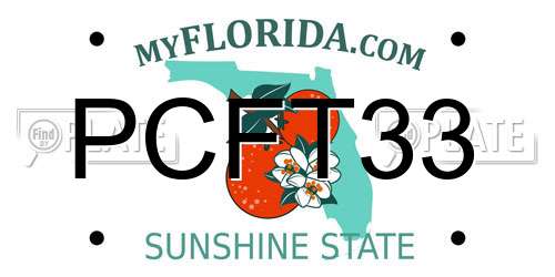 PCFT33 Florida License Plate