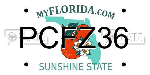 PCFZ36 Florida License Plate