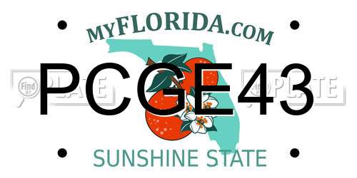 PCGE43 Florida License Plate