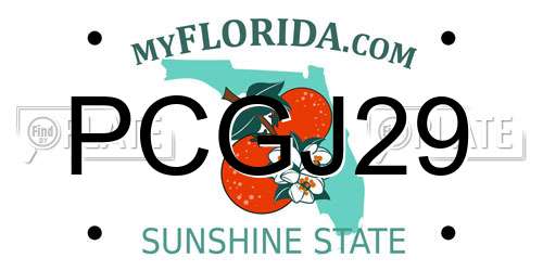 PCGJ29 Florida License Plate