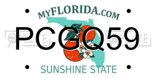 PCGQ59 Florida License Plate