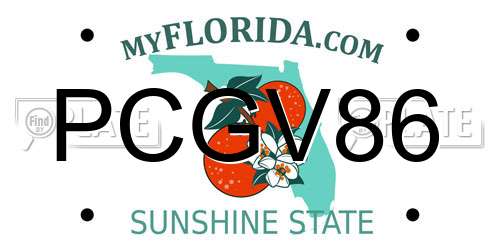 PCGV86 Florida License Plate