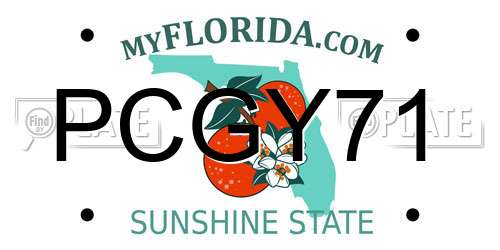 PCGY71 Florida License Plate