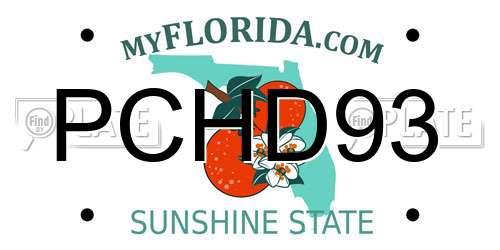 PCHD93 Florida License Plate