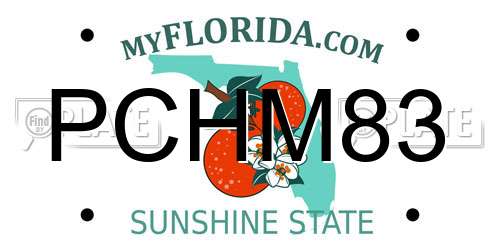 PCHM83 Florida License Plate