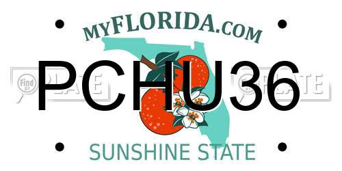PCHU36 Florida License Plate