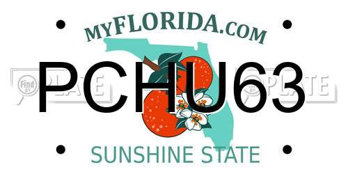 PCHU63 Florida License Plate