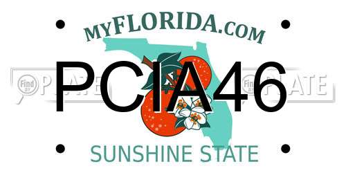 PCIA46 Florida License Plate